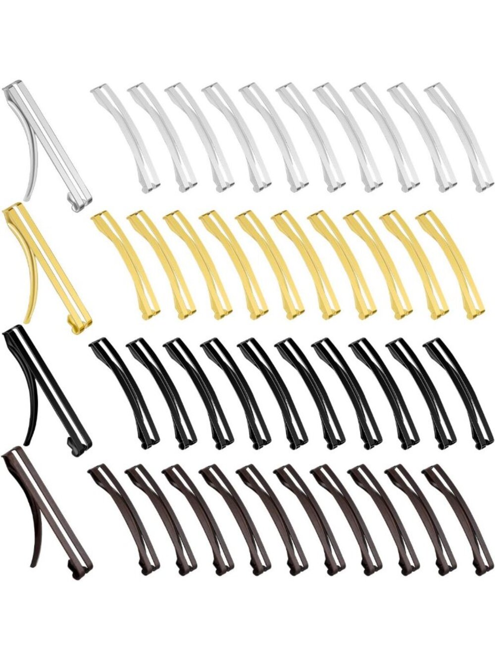 48 Pcs Open Center Hair Clips for Women - No Slip Hold, 4 Colors, Fine Hair